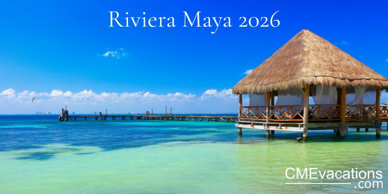 Riviera Maya palapa over turquoise water beach view 2026